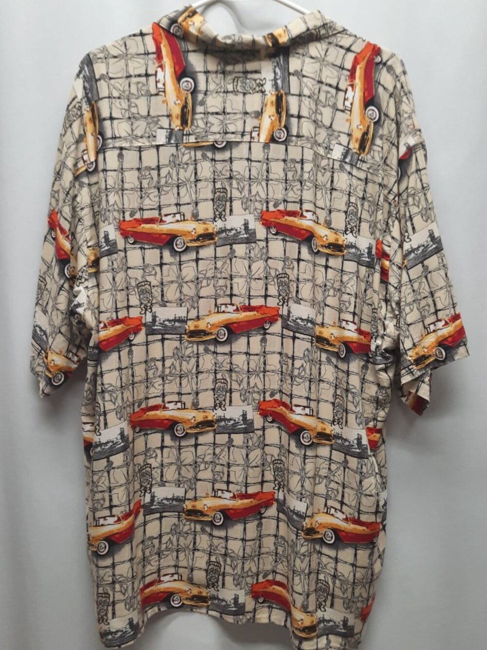 Vintage Morro Bay Tiki Hawaiian Shirt Men's Large Rayon 50s Classic Car 90s Y2k - Picture 2 of 6